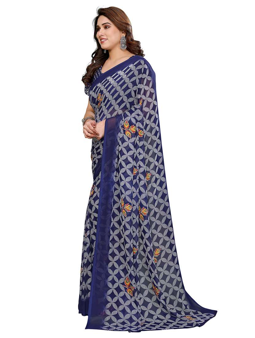women printed casual wear saree with blouse - 22384740 -  Standard Image - 2