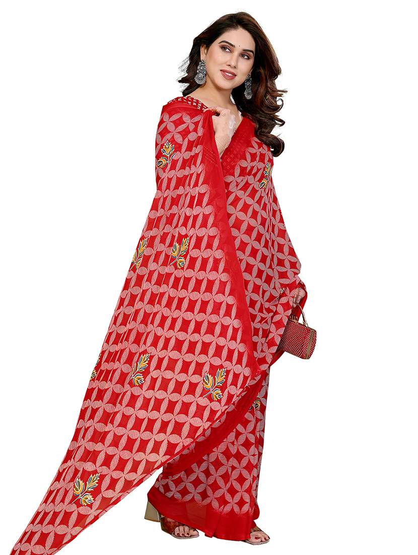 women printed casual wear saree with blouse - 22384744 -  Standard Image - 2