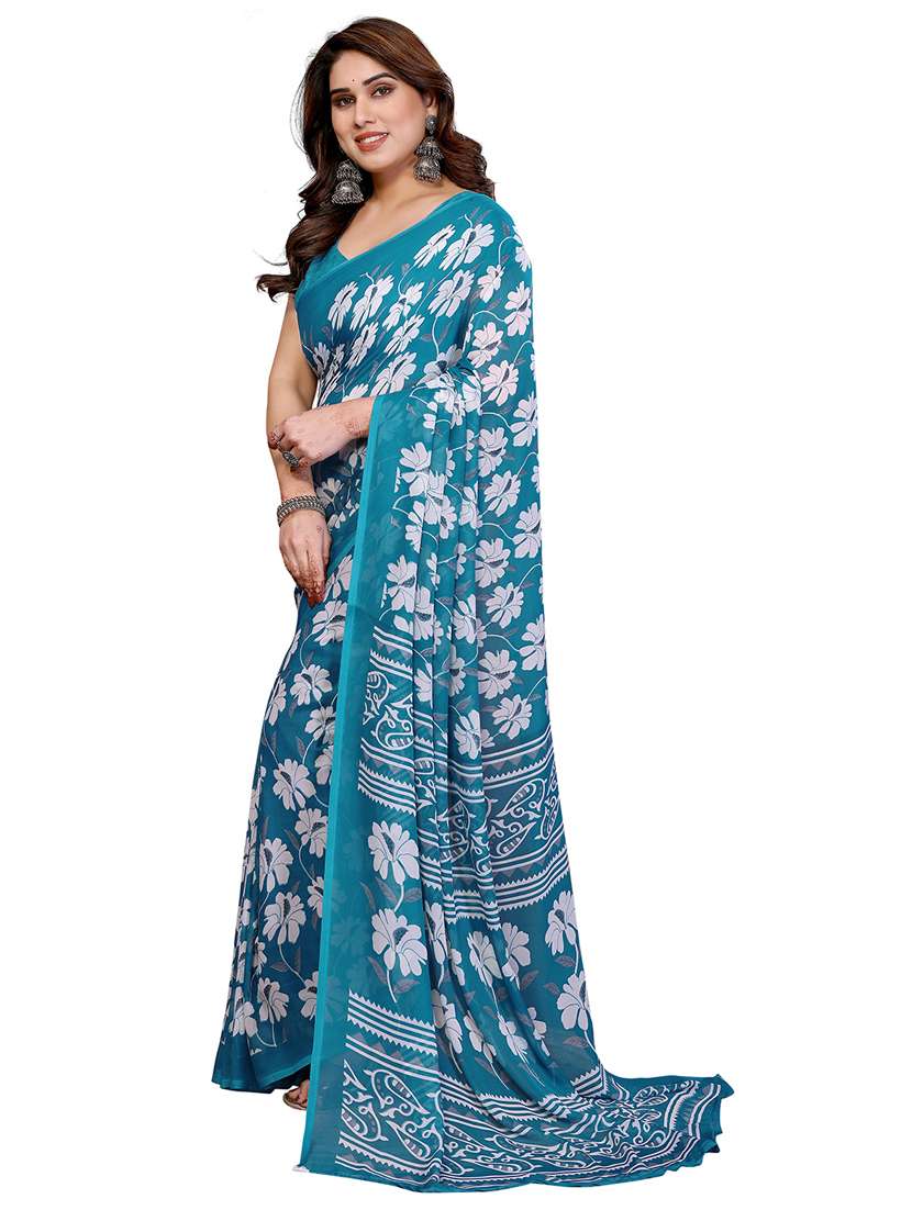 women printed casual wear saree with blouse - 22384745 -  Standard Image - 2