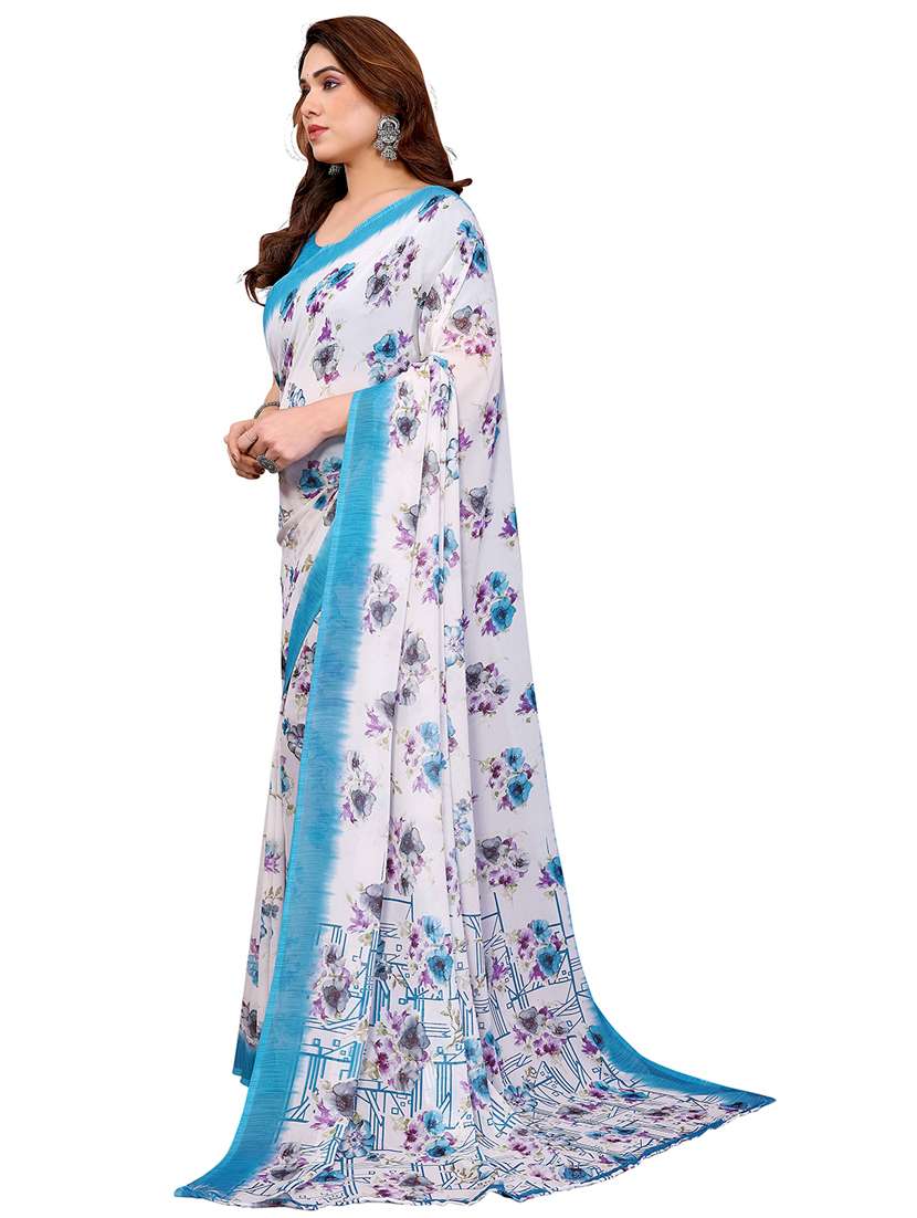 women printed casual wear saree with blouse - 22384753 -  Standard Image - 2