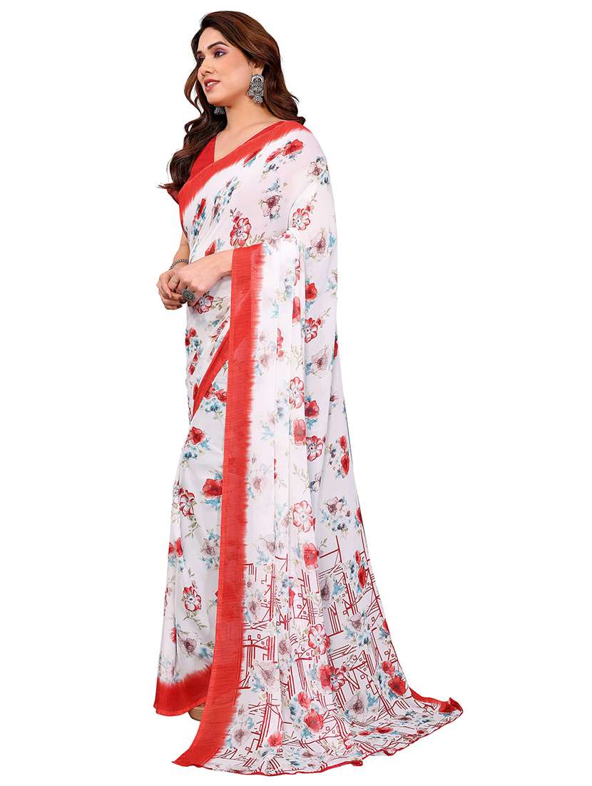 women printed casual wear saree with blouse - 22384756 -  Standard Image - 2