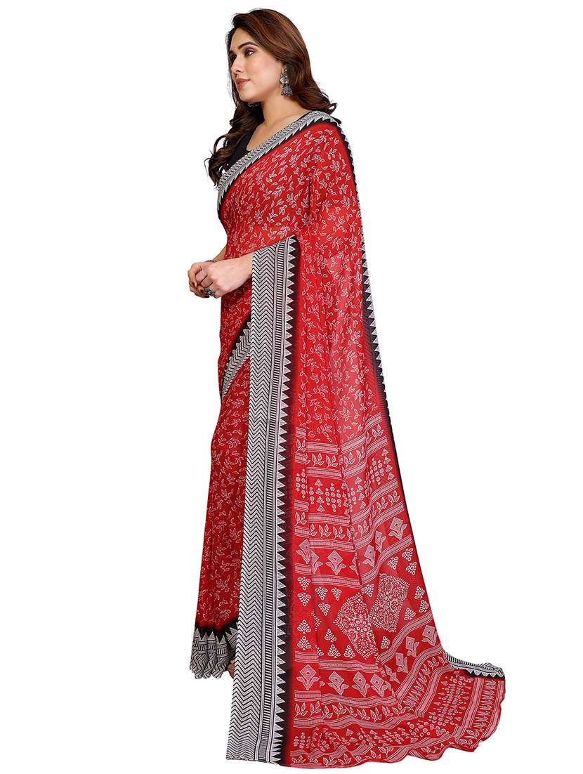 women printed casual wear saree with blouse - 22384770 -  Standard Image - 2