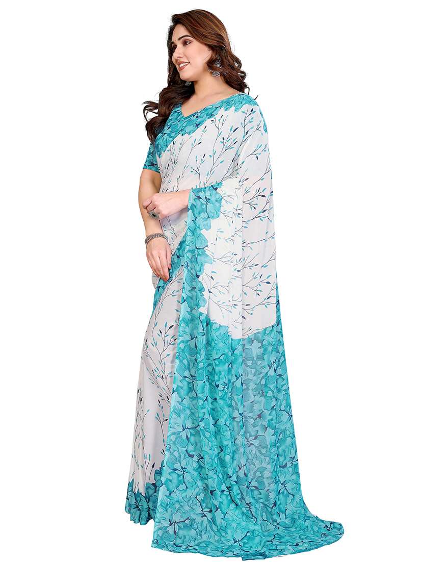 women printed casual wear saree with blouse - 22384773 -  Standard Image - 2