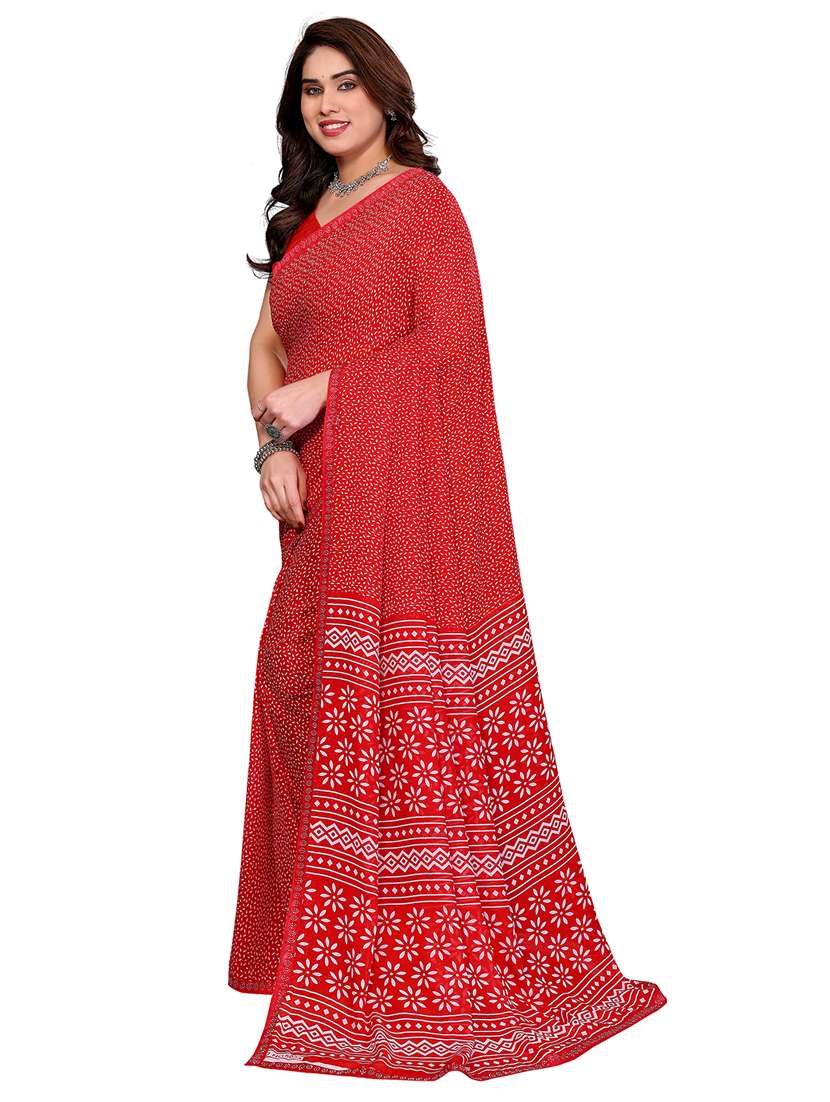 women printed casual wear saree with blouse - 22384805 -  Standard Image - 2