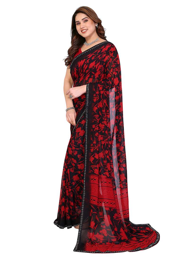 Women Printed Casual Wear Saree With Blouse - 22384825 -  Standard Image - 2