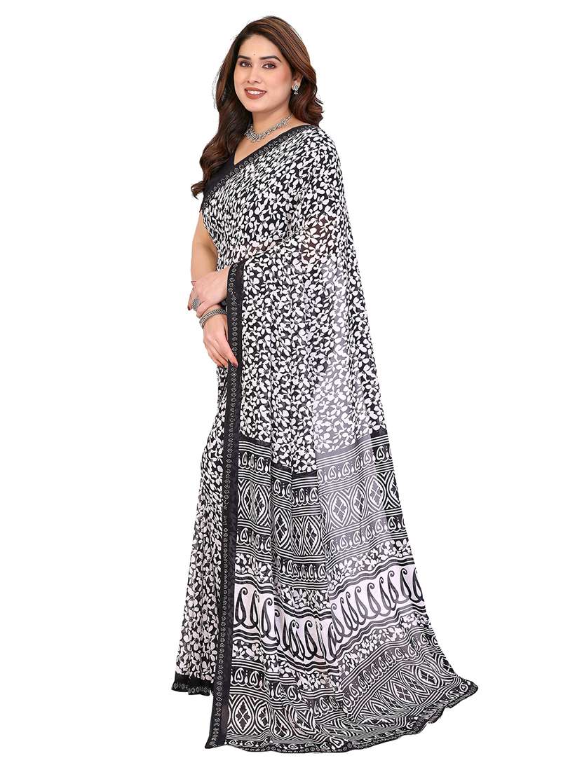 women printed casual wear saree with blouse - 22384826 -  Standard Image - 2