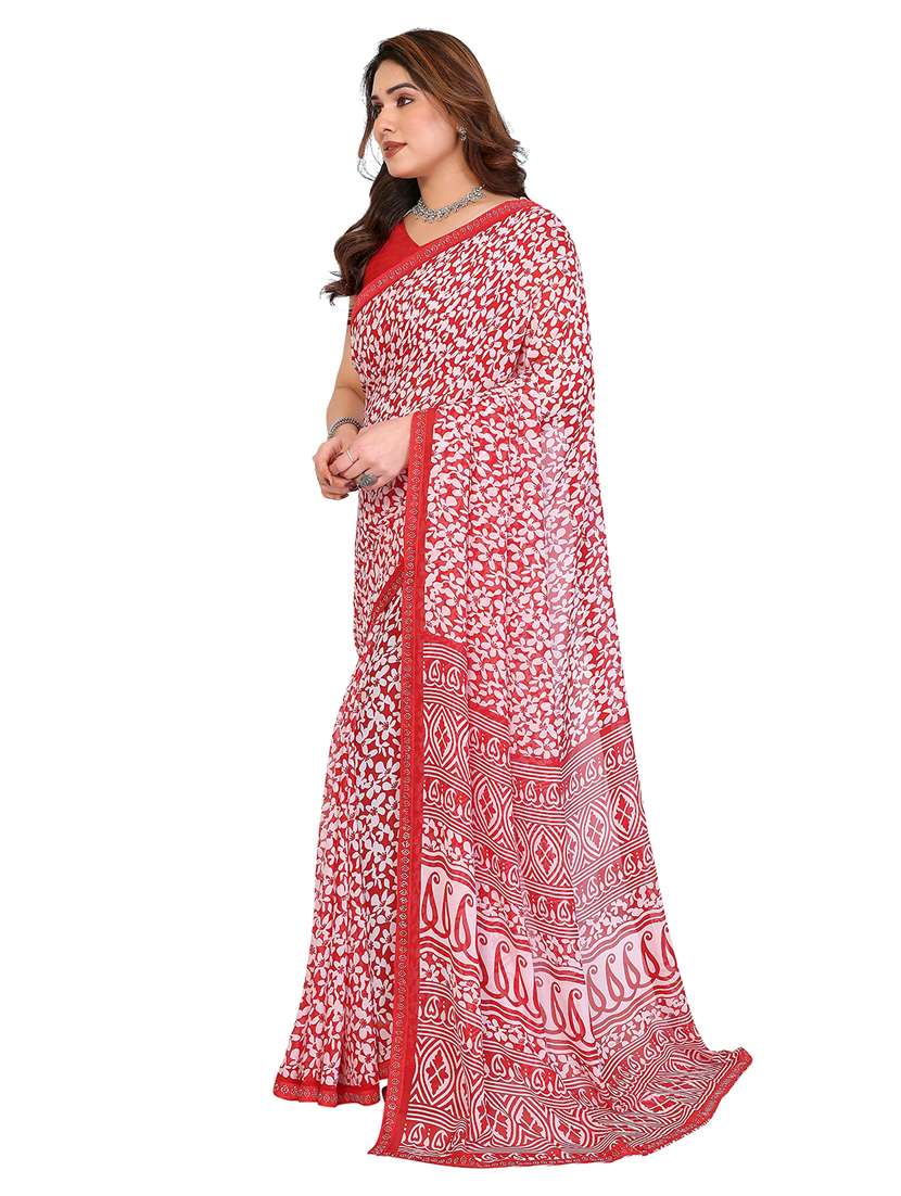 women printed casual wear saree with blouse - 22384827 -  Standard Image - 2