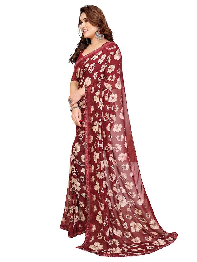 women printed casual wear saree with blouse - 22384831 -  Standard Image - 2