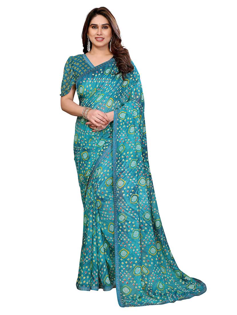 women printed casual wear saree with blouse - 22384839 -  Standard Image - 2