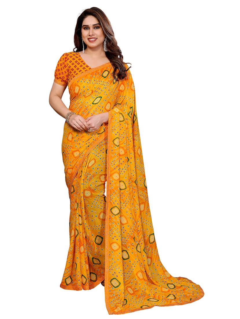 women printed casual wear saree with blouse - 22384840 -  Standard Image - 2
