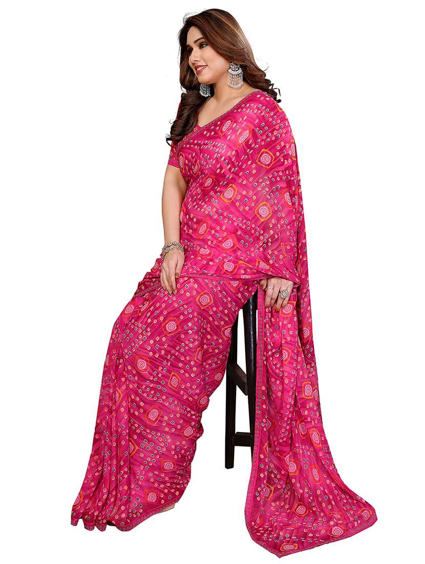 women printed casual wear saree with blouse - 22384841 -  Standard Image - 2