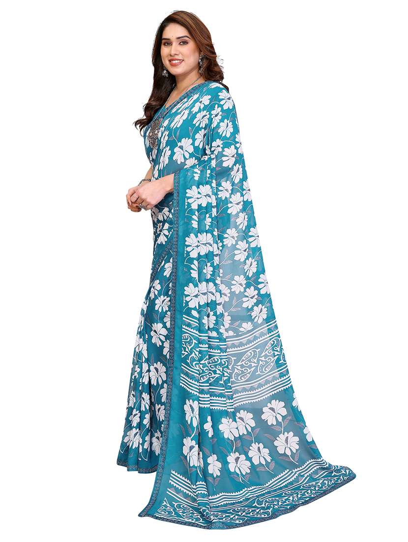 women printed casual wear saree with blouse - 22384854 -  Standard Image - 2