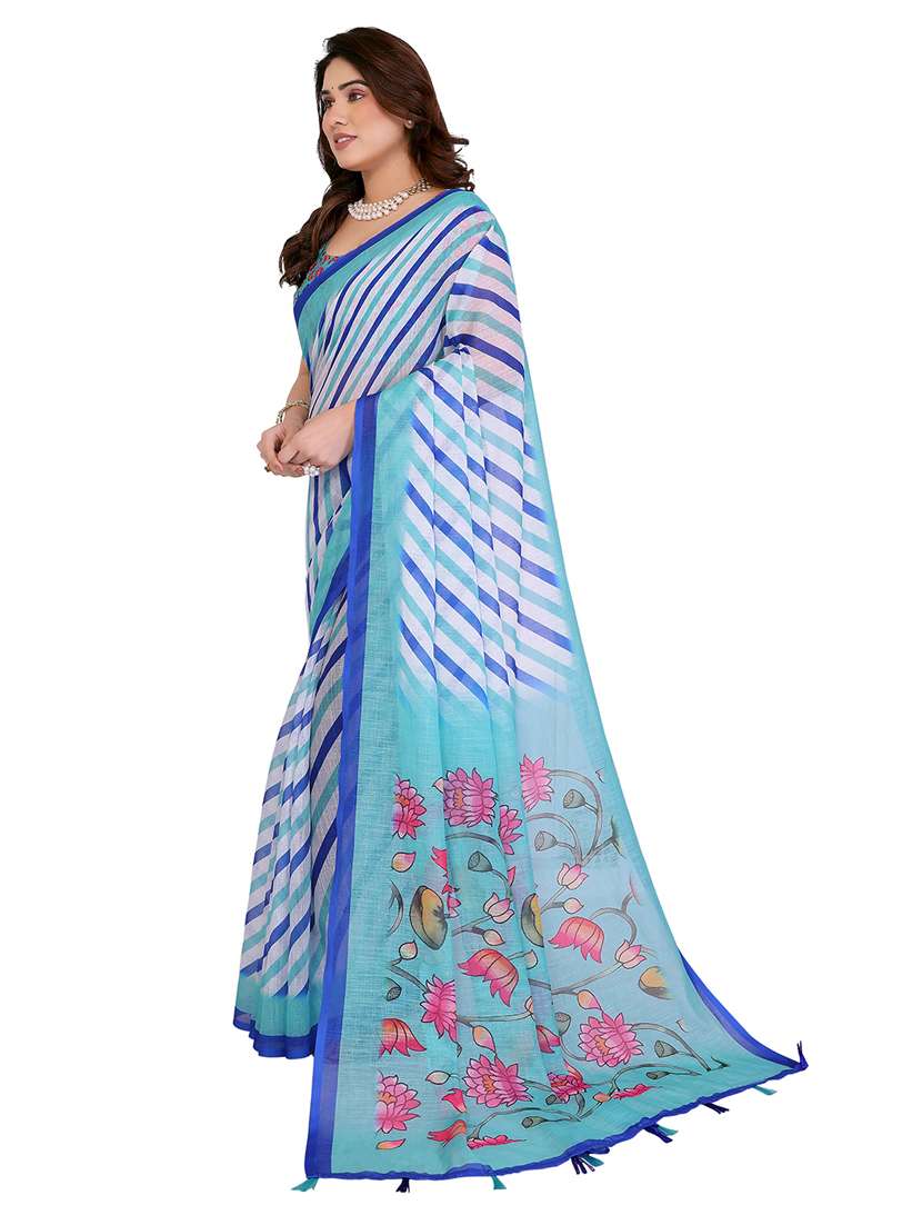 women printed casual wear saree with blouse - 22384874 -  Standard Image - 2