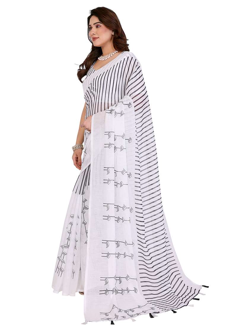 women printed casual wear saree with blouse - 22384877 -  Standard Image - 2
