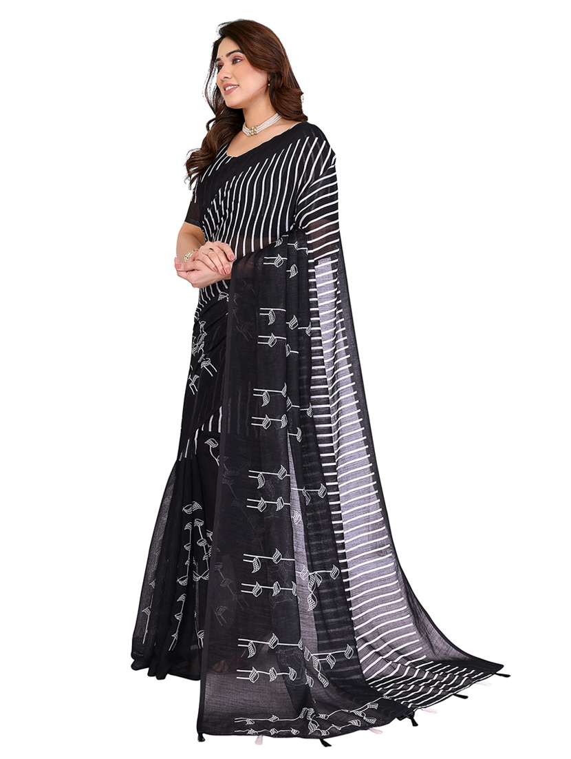 women printed casual wear saree with blouse - 22384878 -  Standard Image - 2