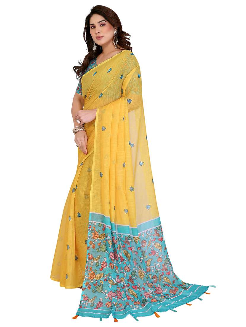 women printed casual wear saree with blouse - 22384879 -  Standard Image - 2