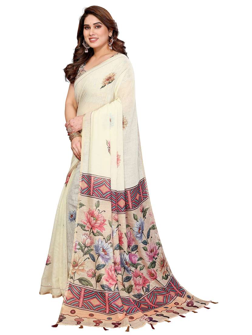 women printed casual wear saree with blouse - 22384880 -  Standard Image - 2