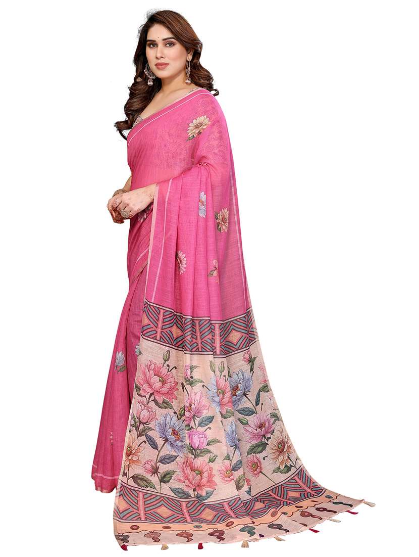 women printed casual wear saree with blouse - 22384882 -  Standard Image - 2