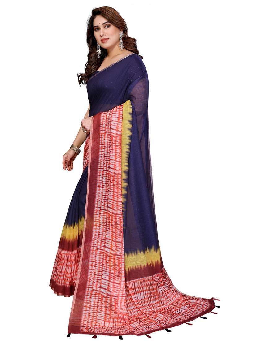 women printed casual wear saree with blouse - 22384884 -  Standard Image - 2