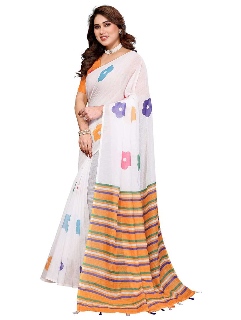 women printed casual wear saree with blouse - 22384892 -  Standard Image - 2