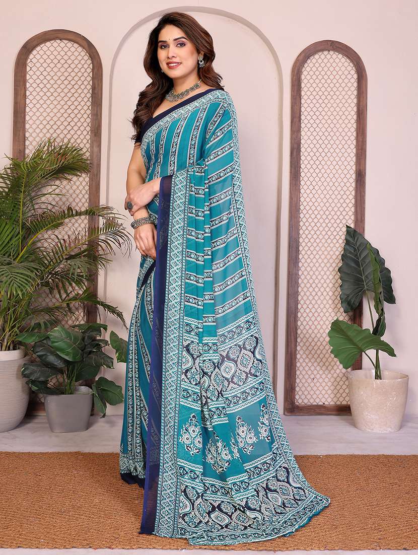 women printed casual wear saree with blouse - 22384910 -  Standard Image - 2