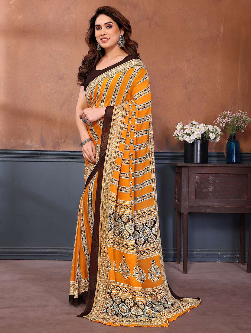 women printed casual wear saree with blouse - 22384911 -  Standard Image - 2