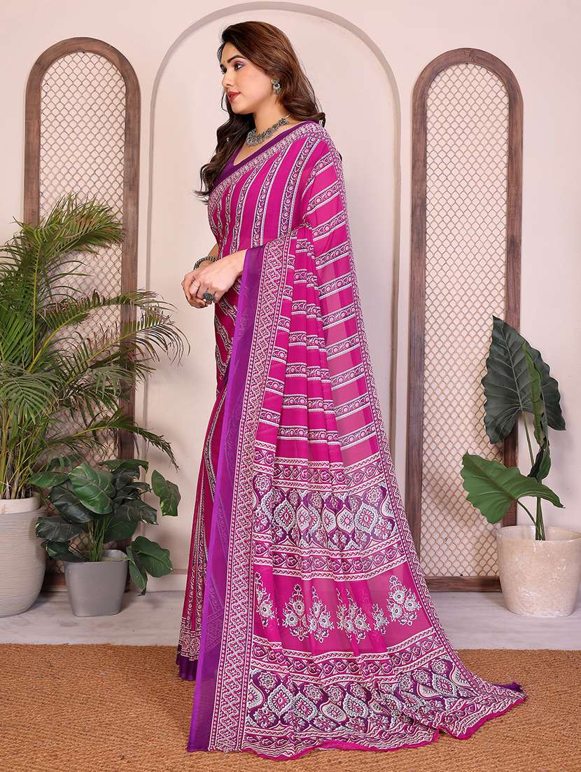 women printed casual wear saree with blouse - 22384912 -  Standard Image - 2