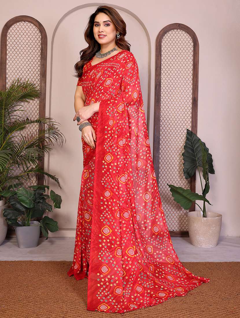 women printed casual wear saree with blouse - 22384918 -  Standard Image - 2