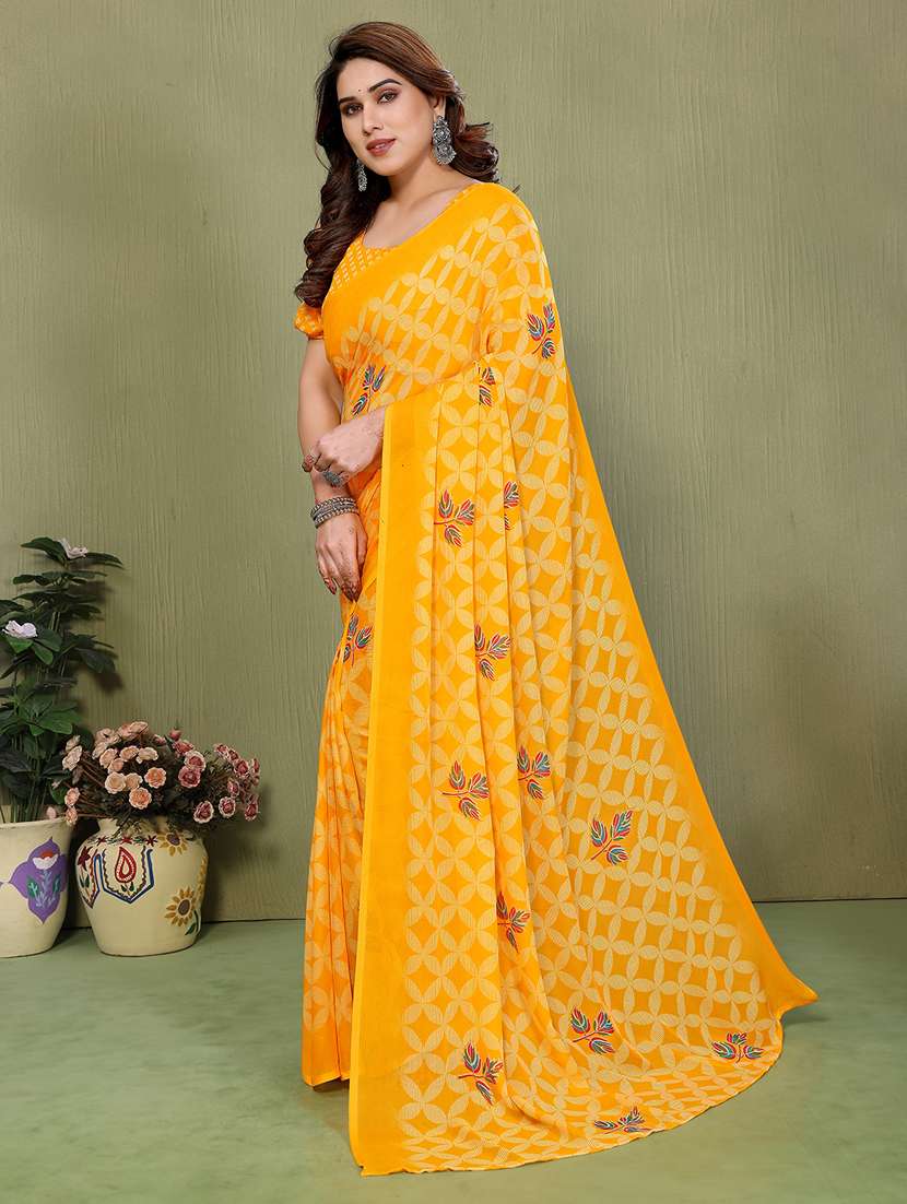 women printed casual wear saree with blouse - 22384924 -  Standard Image - 2