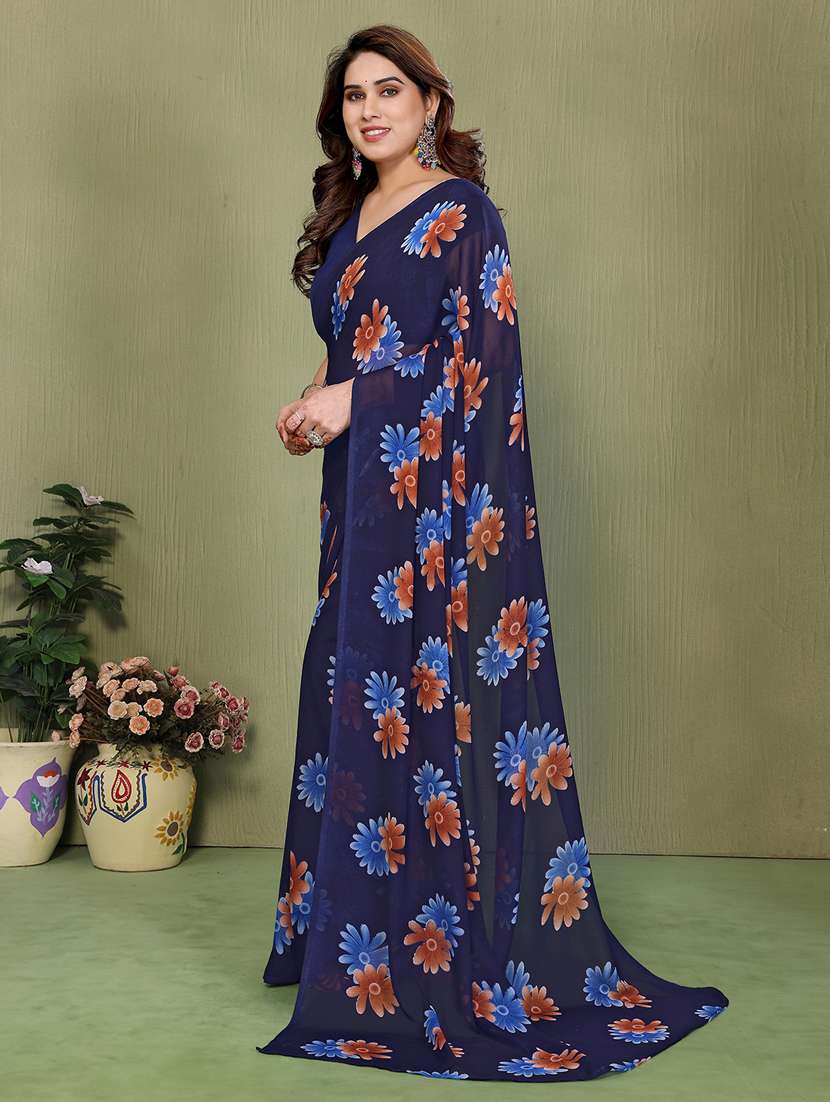 women printed casual wear saree with blouse - 22384932 -  Standard Image - 2