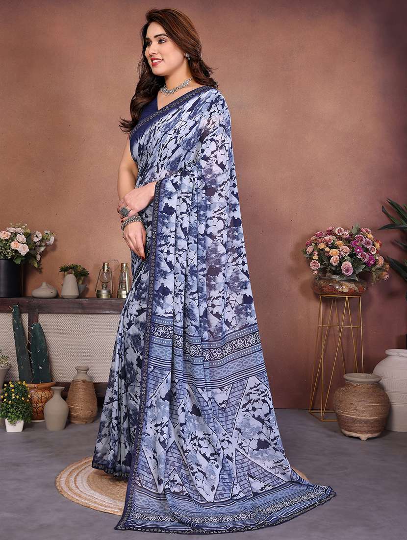 women printed casual wear saree with blouse - 22384991 -  Standard Image - 2