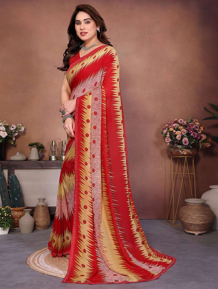 women printed casual wear saree with blouse - 22384995 -  Standard Image - 2