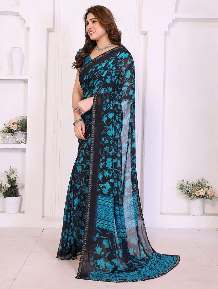 women printed casual wear saree with blouse - 22385004 -  Standard Image - 2
