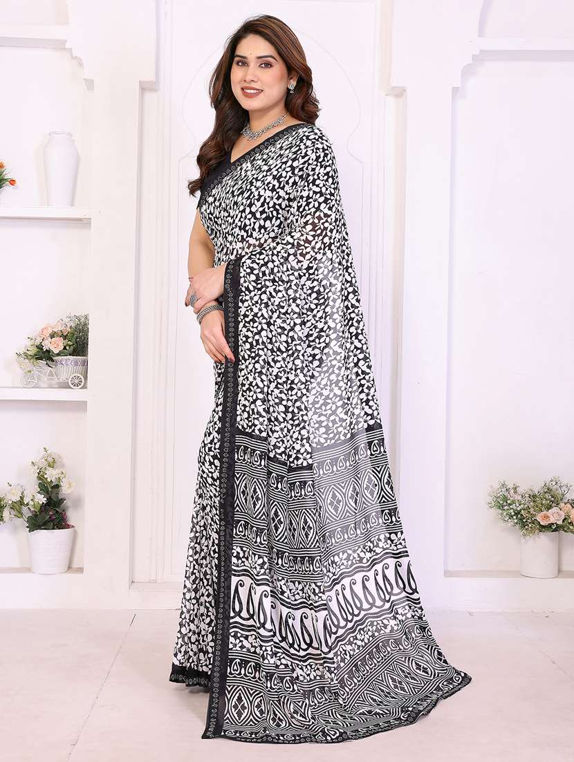 women printed casual wear saree with blouse - 22385008 -  Standard Image - 2