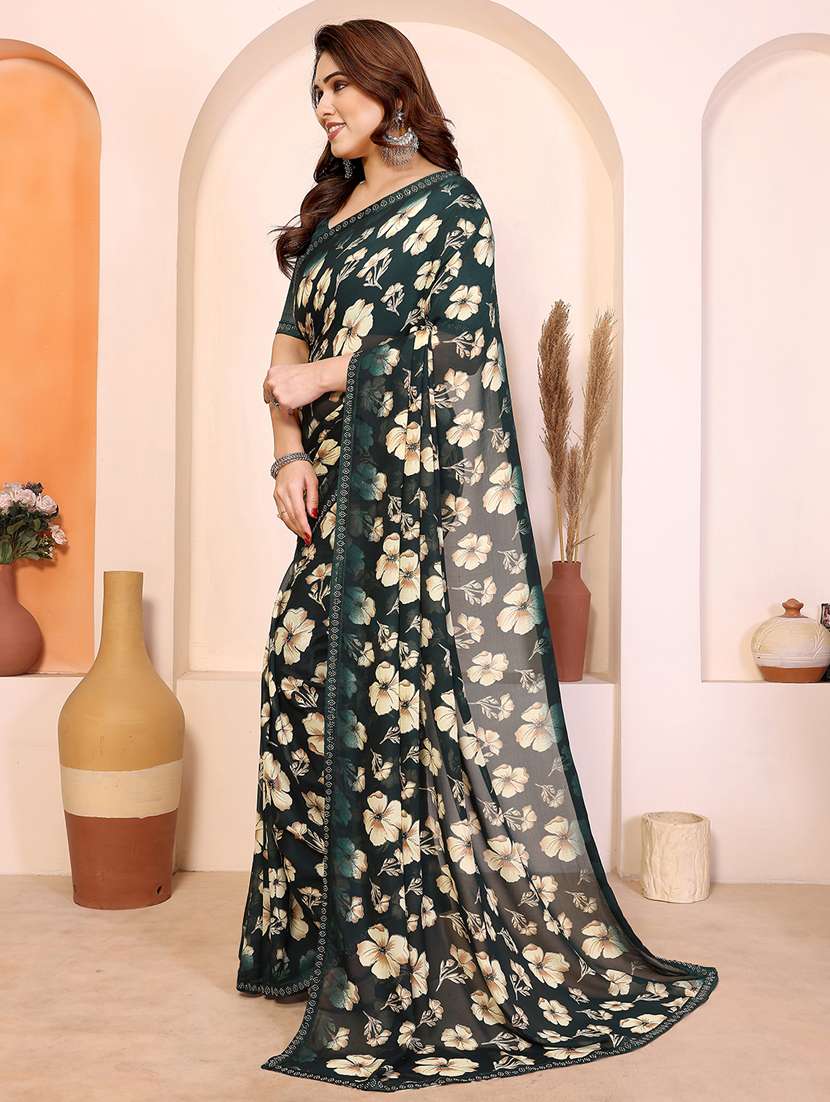 women printed casual wear saree with blouse - 22385014 -  Standard Image - 2