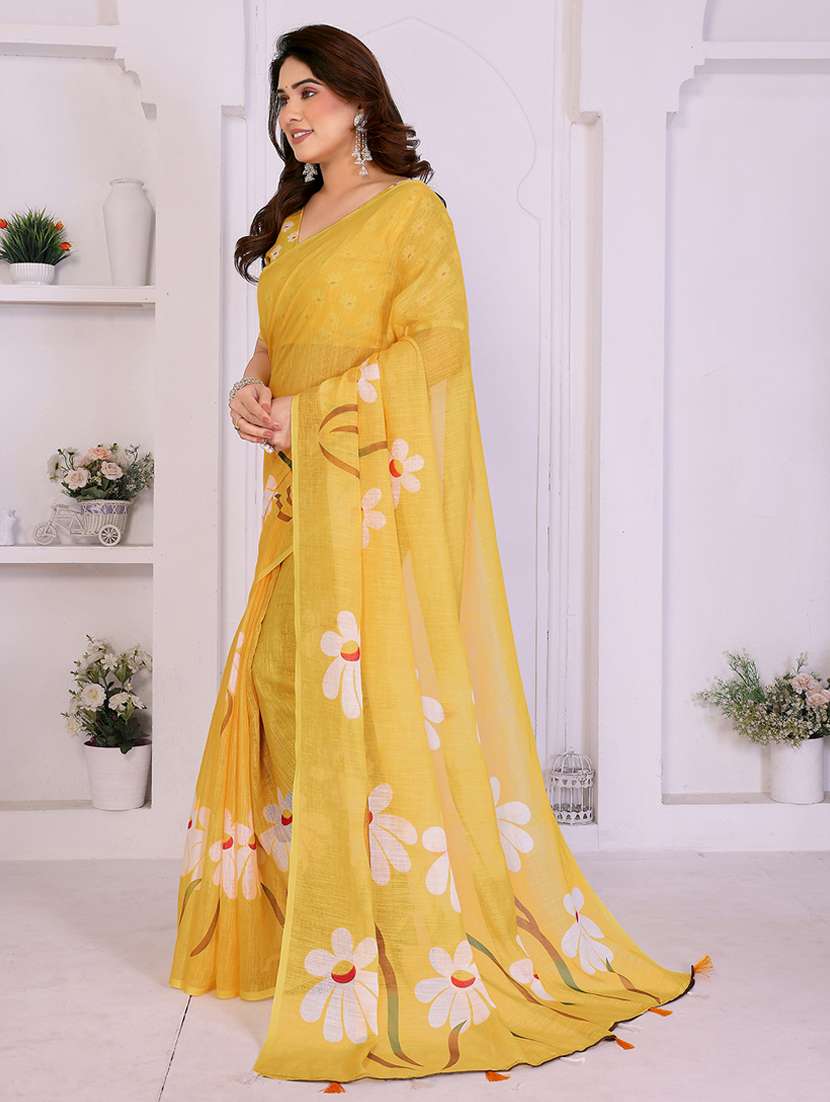 women printed casual wear saree with blouse - 22385053 -  Standard Image - 2