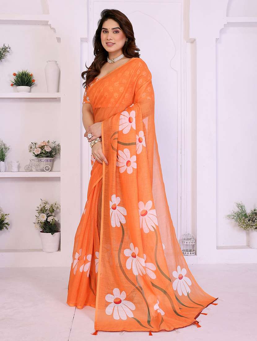 women printed casual wear saree with blouse - 22385055 -  Standard Image - 2