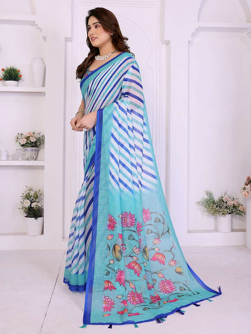 women printed casual wear saree with blouse - 22385056 -  Standard Image - 2