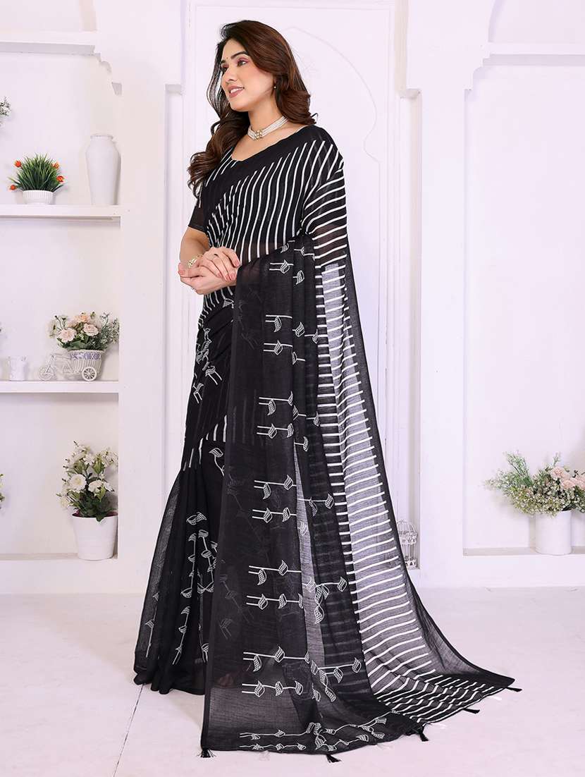 women printed casual wear saree with blouse - 22385060 -  Standard Image - 2