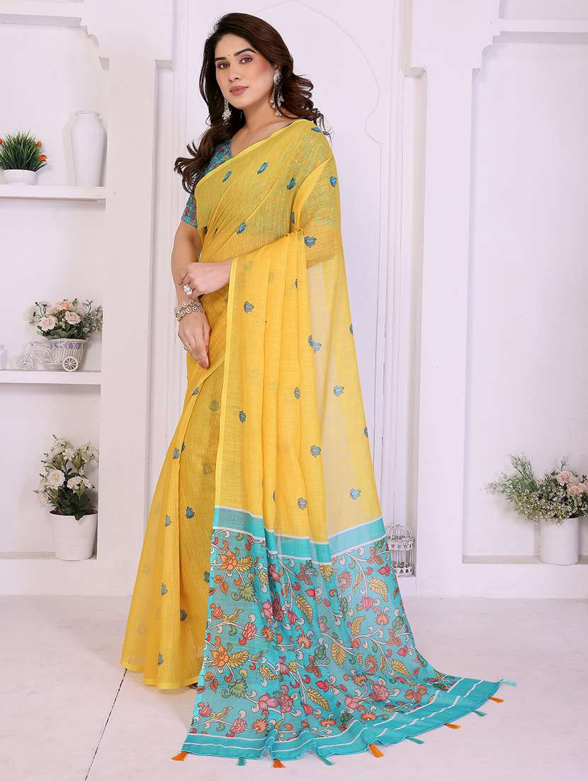 women printed casual wear saree with blouse - 22385061 -  Standard Image - 2