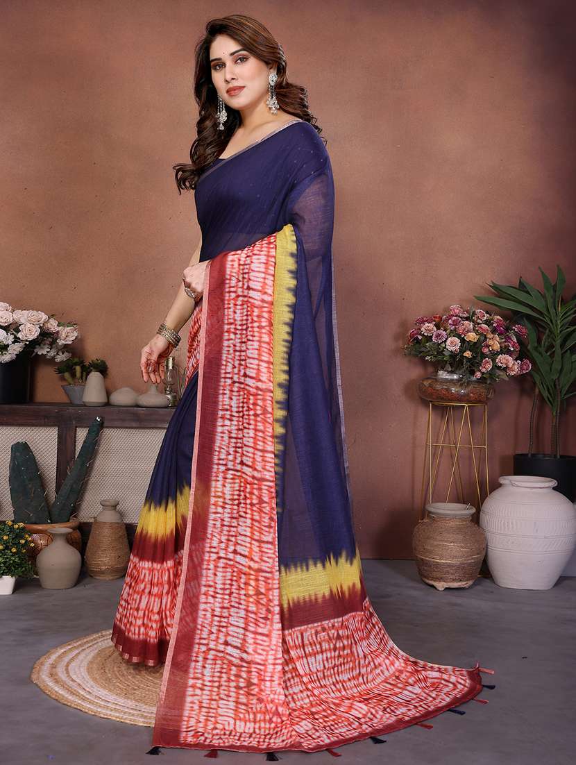 women printed casual wear saree with blouse - 22385066 -  Standard Image - 2