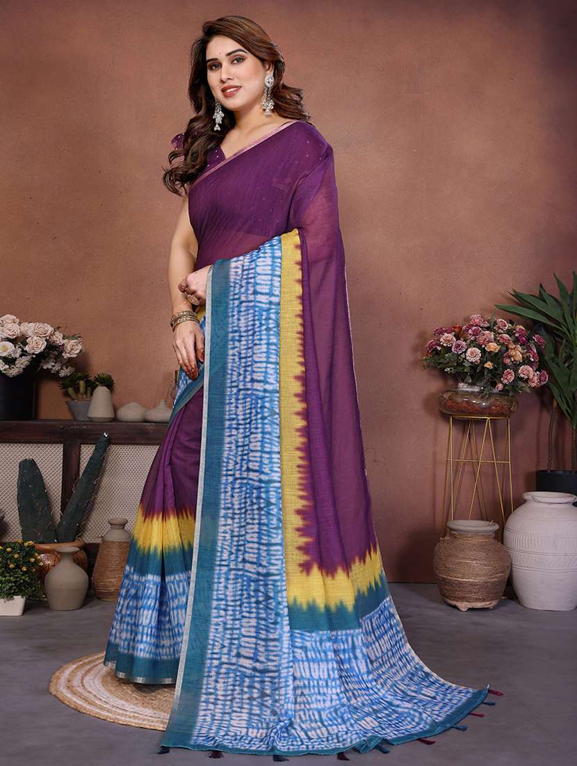 women printed casual wear saree with blouse - 22385068 -  Standard Image - 2