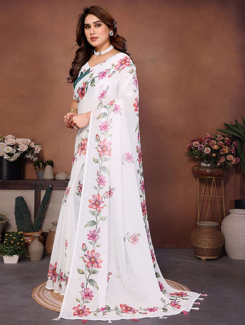 women printed casual wear saree with blouse - 22385072 -  Standard Image - 2