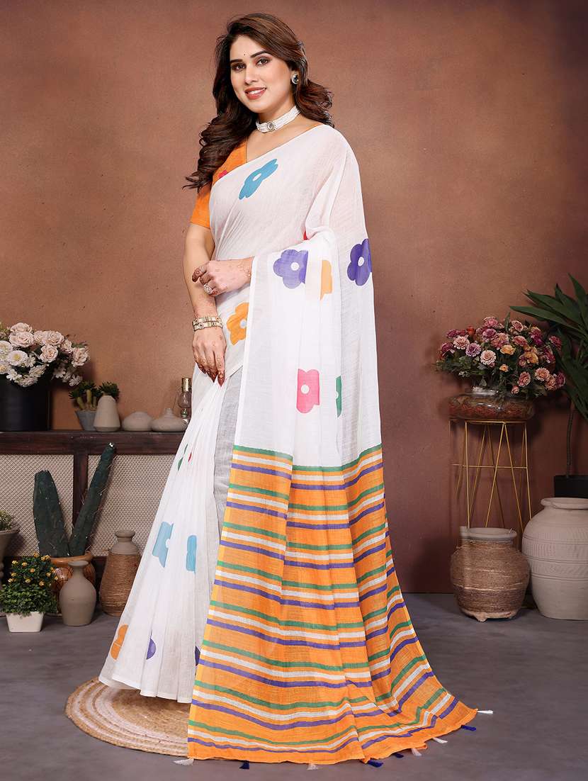 women printed casual wear saree with blouse - 22385074 -  Standard Image - 2