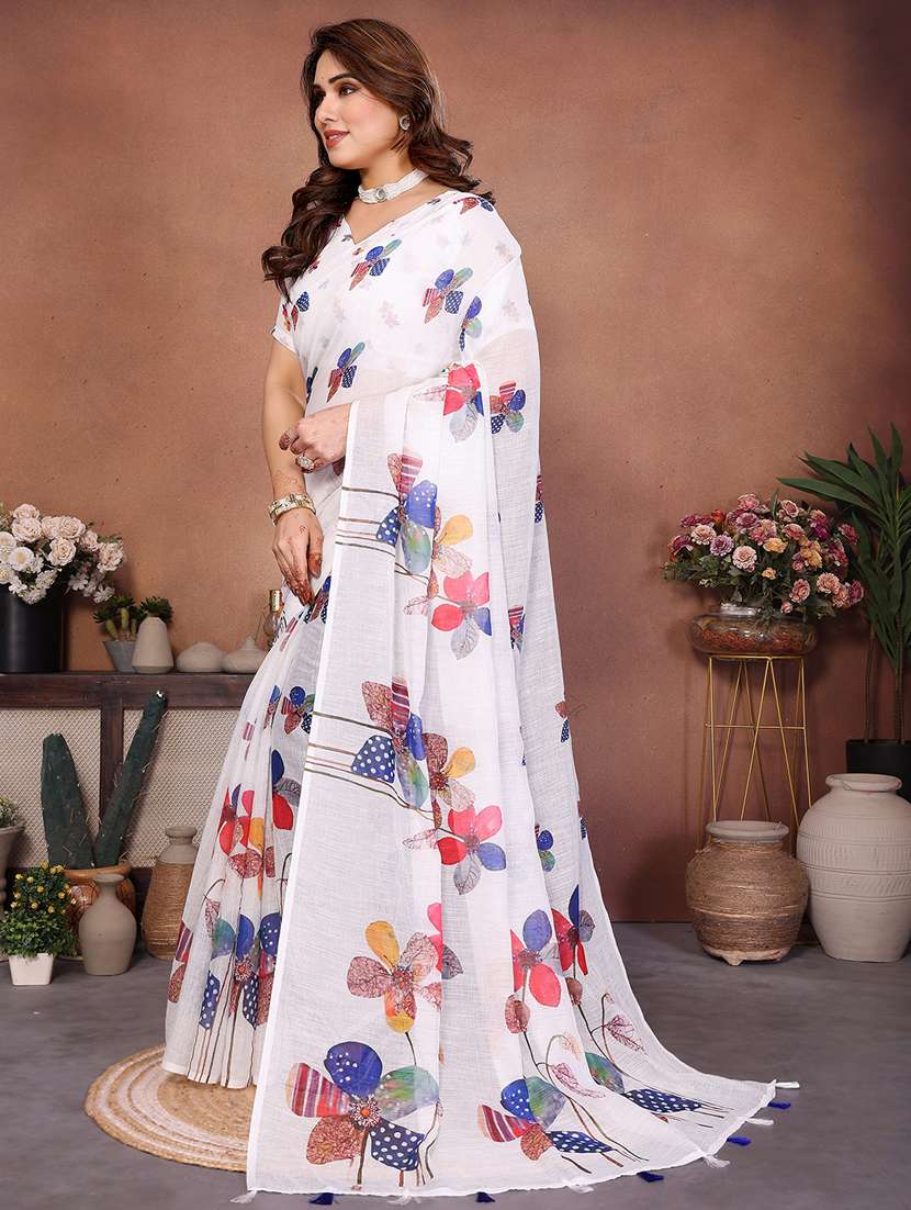 women printed casual wear saree with blouse - 22385076 -  Standard Image - 2