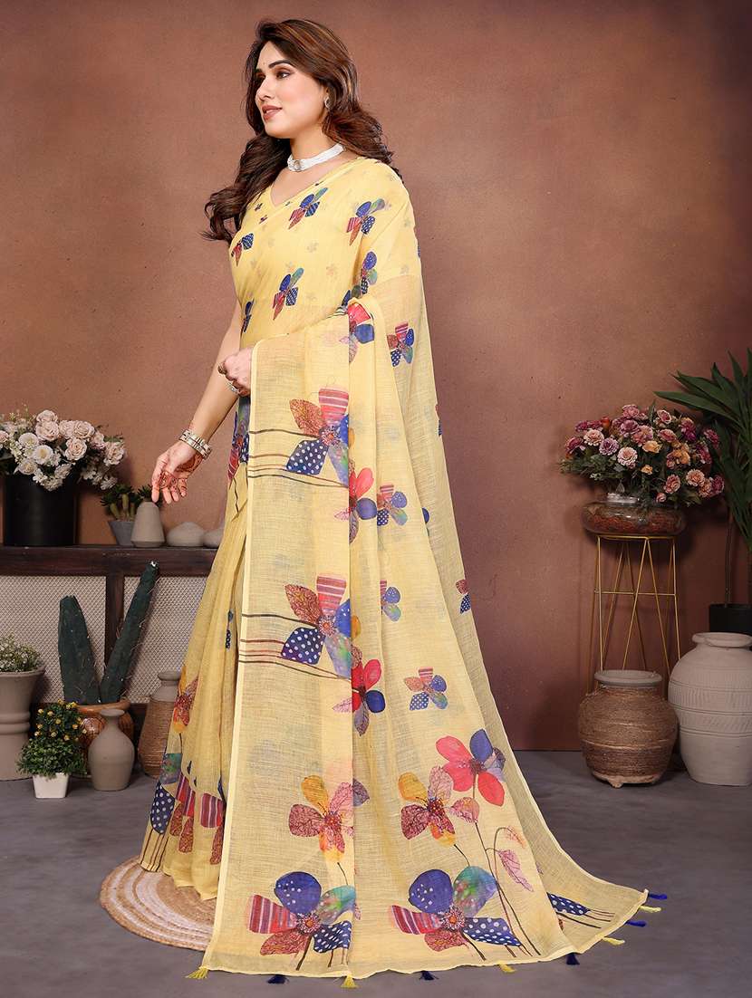 women printed casual wear saree with blouse - 22385077 -  Standard Image - 2