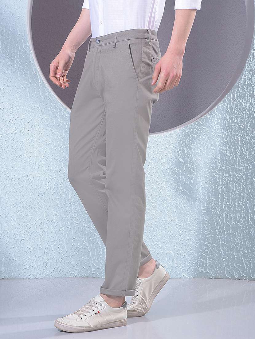 men solid mid rise chinos casual trouser - 22385082 -  Standard Image - 2