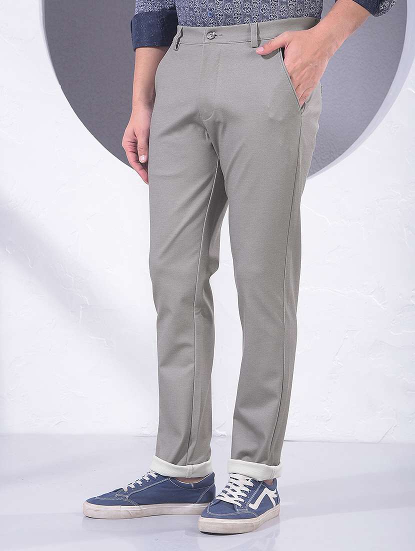 men solid mid rise chinos casual trouser - 22385102 -  Standard Image - 2