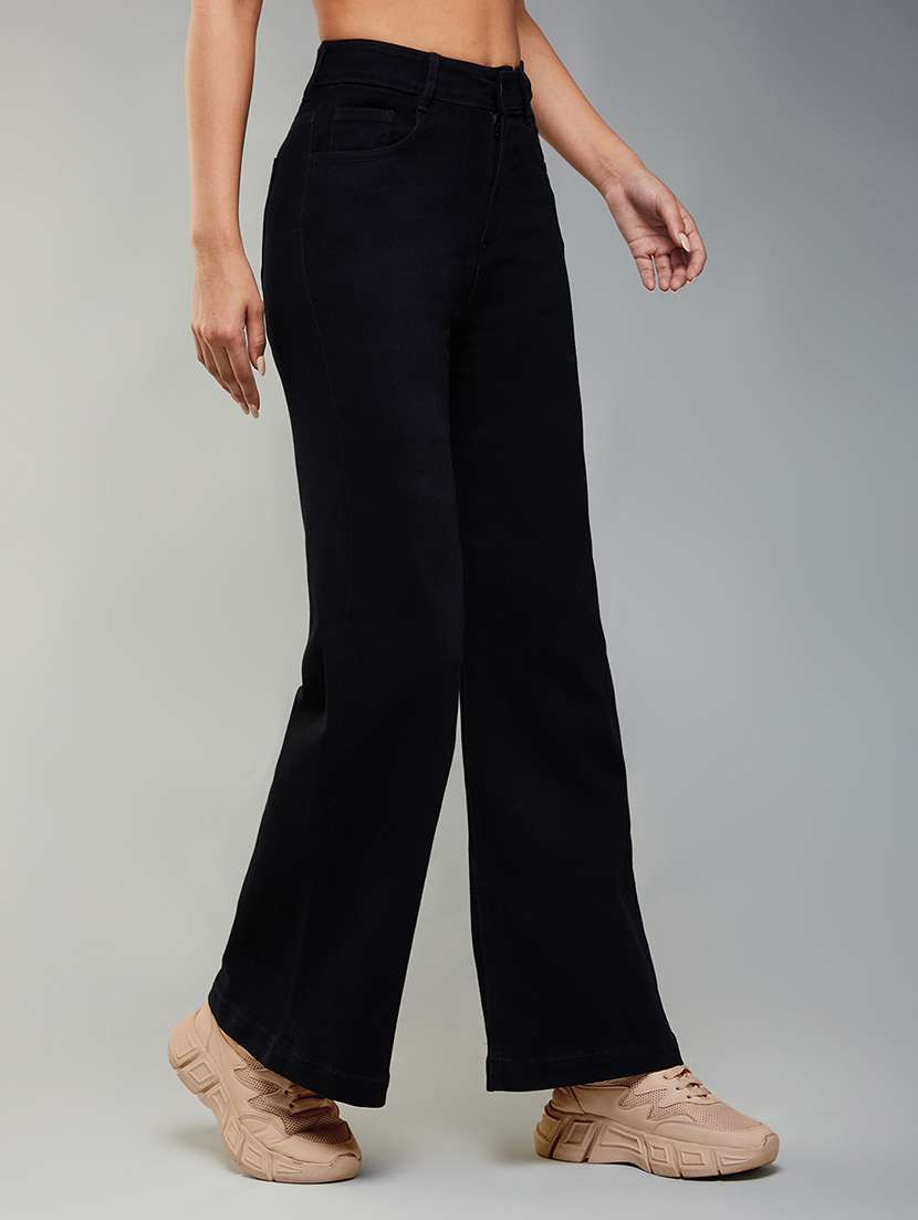 women solid high rise bootcut jeans - 22385164 -  Standard Image - 2