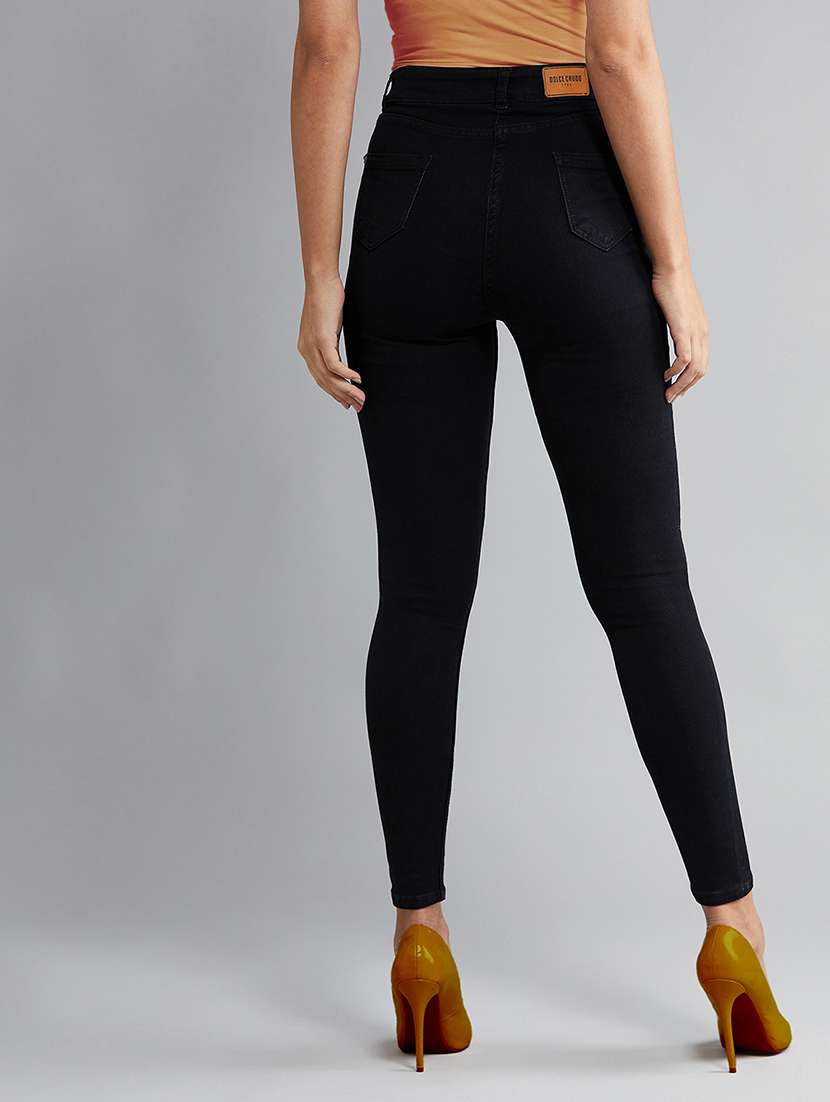 women solid high rise skinny jeans - 22385166 -  Standard Image - 2